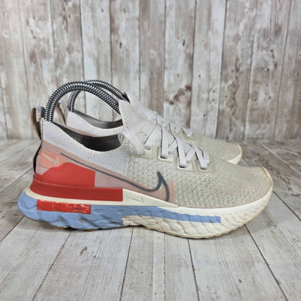 Nike React Infinity Run Flyknit 3 Women's Shoes Light Bone Pink‎ Blue Size 7